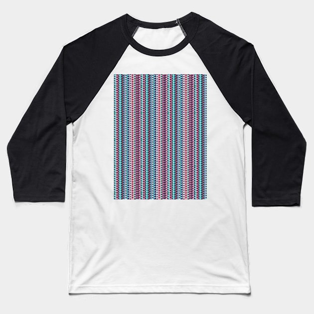 Pink and blue geometric cubes in lines Baseball T-Shirt by IngaDesign